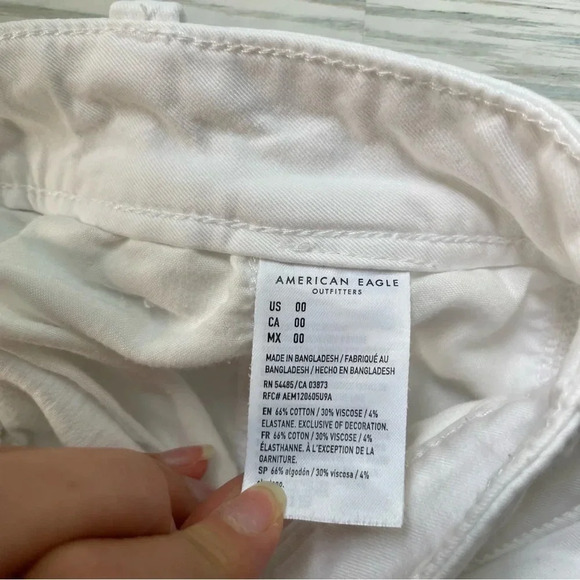 American eagle white midi shorts women’s size 00 - Picture 7 of 9